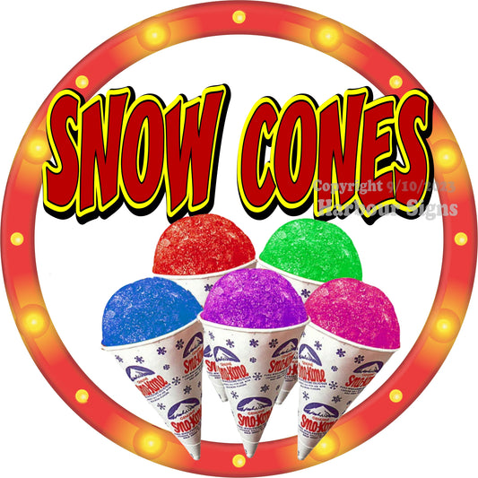 Snow Cones Decal Food Truck Concession Vinyl Sticker
