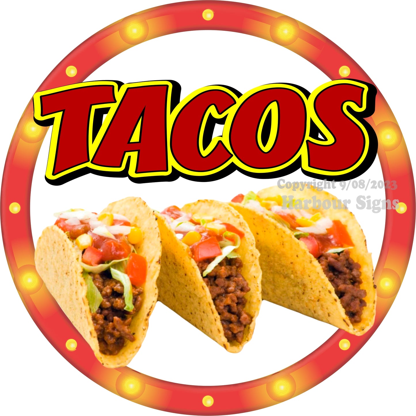 Tacos Decal Food Truck Concession Vinyl Sticker