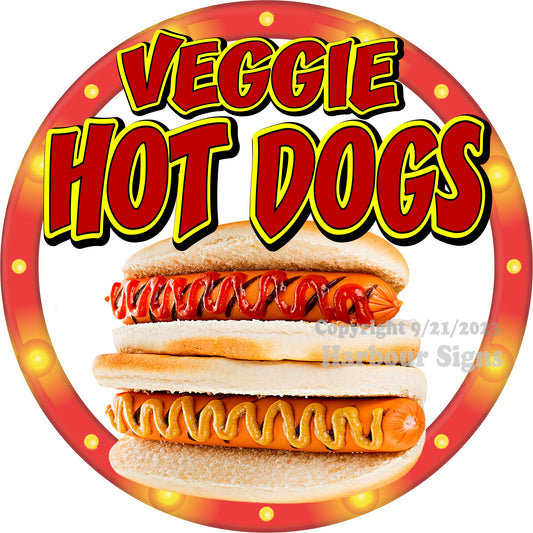 Veggie Hot Dogs Decal Food Truck Concession Vinyl Sticker