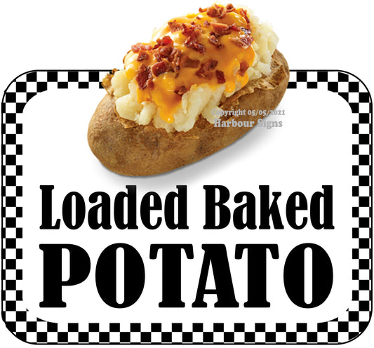 Loaded Baked Potato Decal Food Truck Concession Vinyl Sticker bw