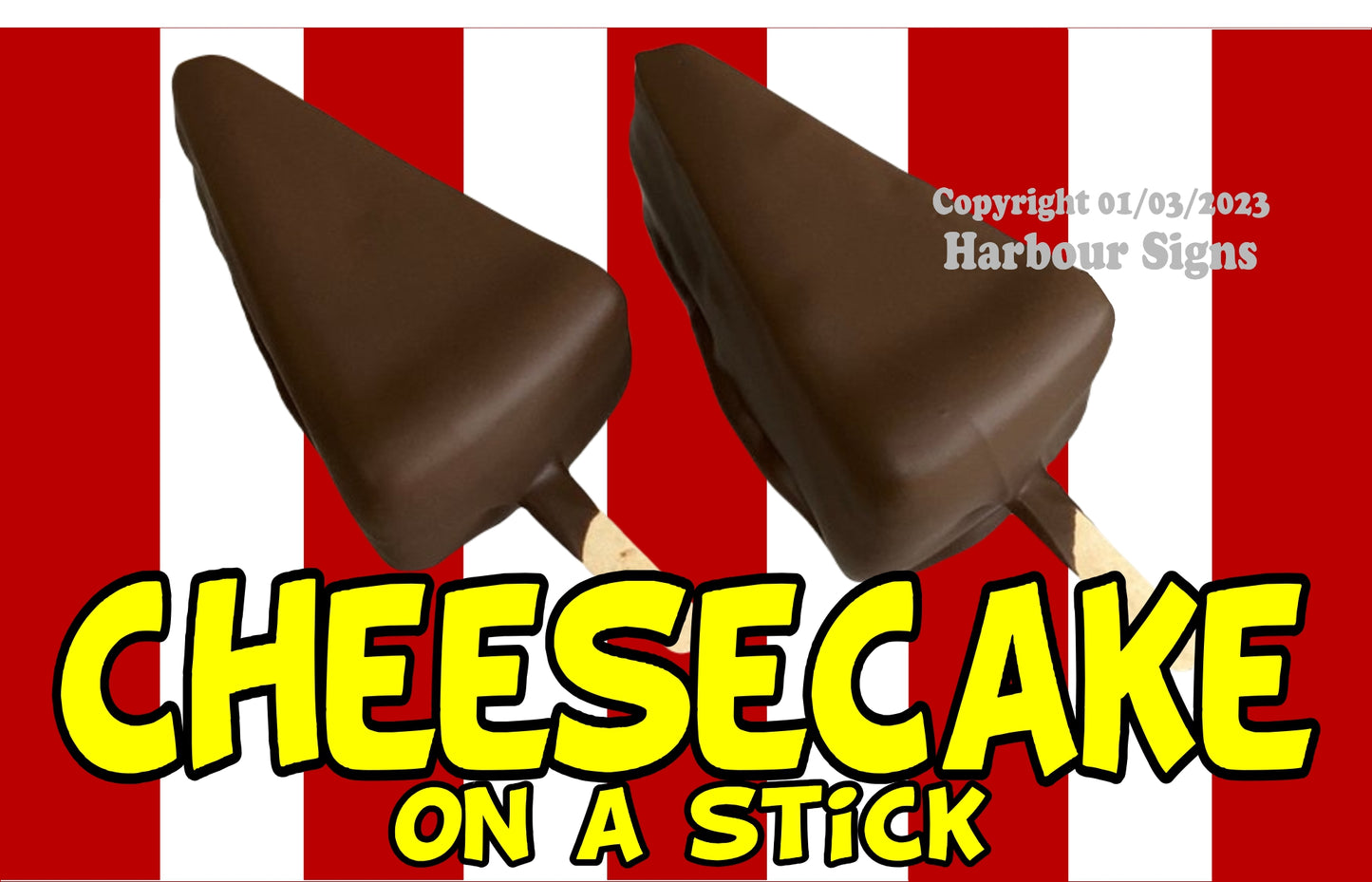 Cheesecake Chocolate Dipped on a Stick Decal Food Truck Concession Vinyl Sticker s2