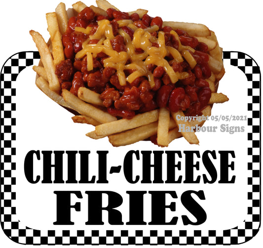 Chili Cheese Fries Decal Food Truck Concession Vinyl Sticker bw