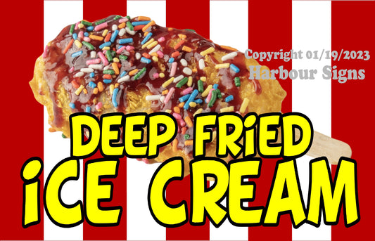 Ice Cream Deep Fried Decal Food Truck Concession Vinyl Sticker s2
