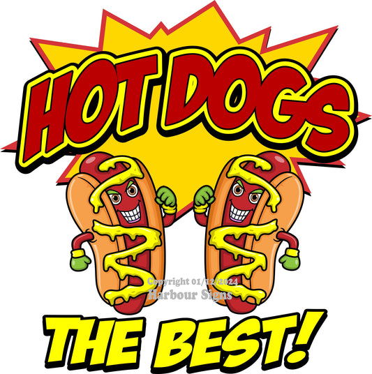 Hot Dogs The Best Decal Food Truck Concession Vinyl Sticker
