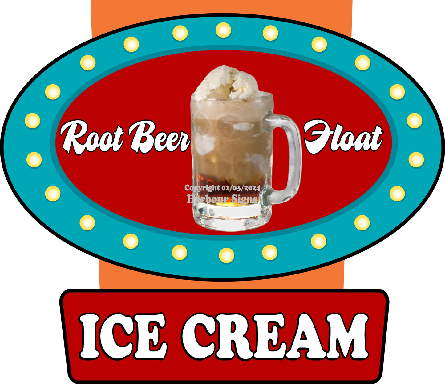Root Beer Float Ice Cream Decals Food Truck Concession Vinyl Sticker v