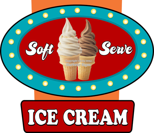 Soft Serve Ice Cream Decals Food Truck Concession Vinyl Sticker v
