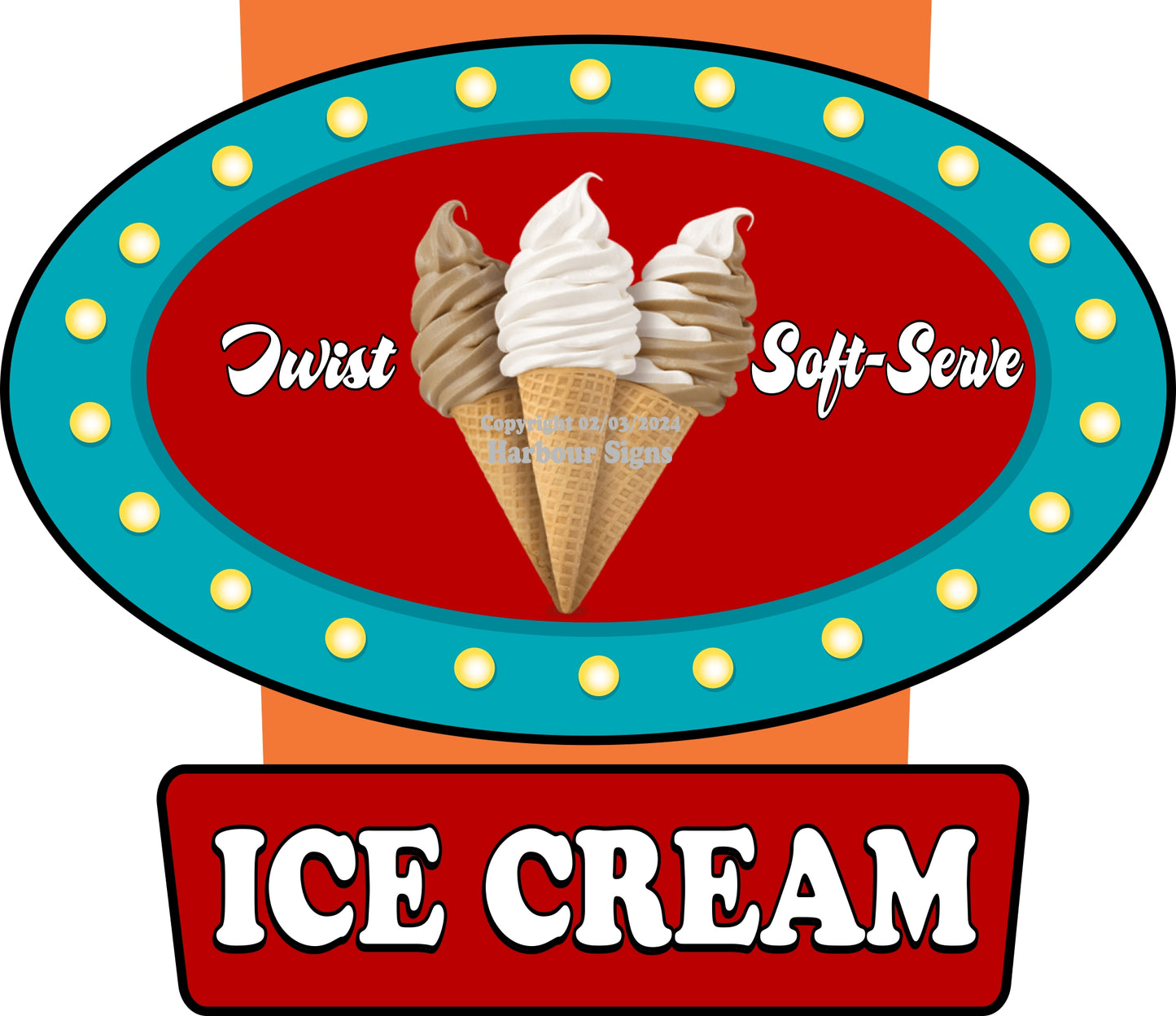 Twist Self Serve Ice Cream Decals Food Truck Concession Vinyl Sticker v