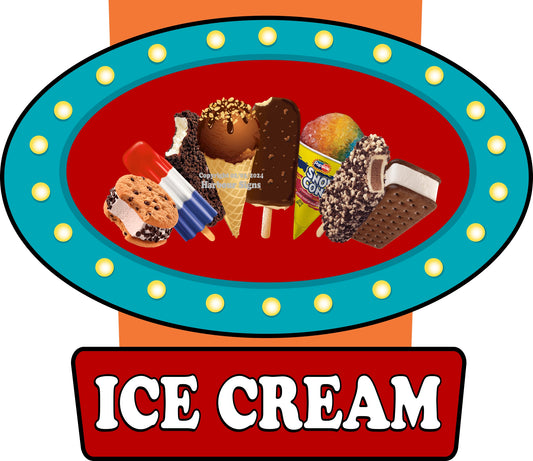 Ice Cream Decals Food Truck Concession Vinyl Sticker v
