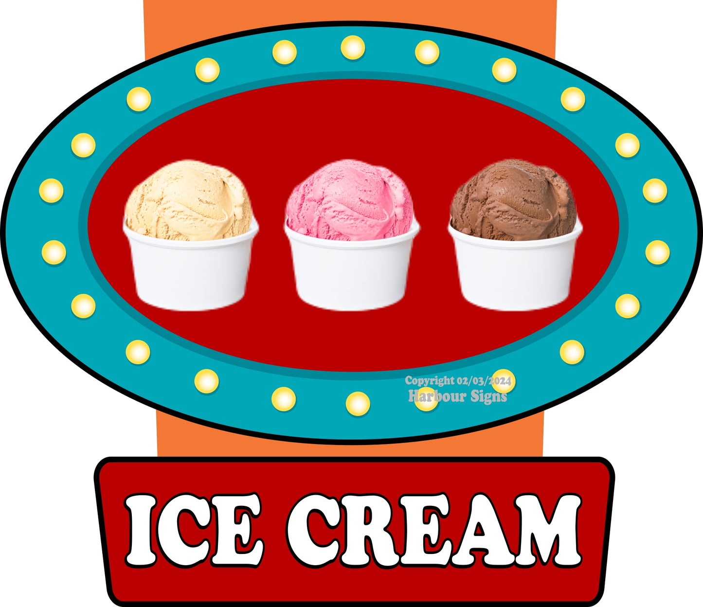 Cups Ice Cream Decals Food Truck Concession Vinyl Sticker v