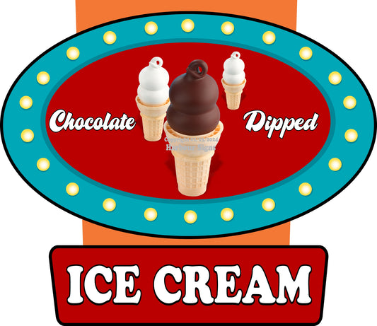Chocolate Dipped Ice Cream Decals Food Truck Concession Vinyl Sticker v
