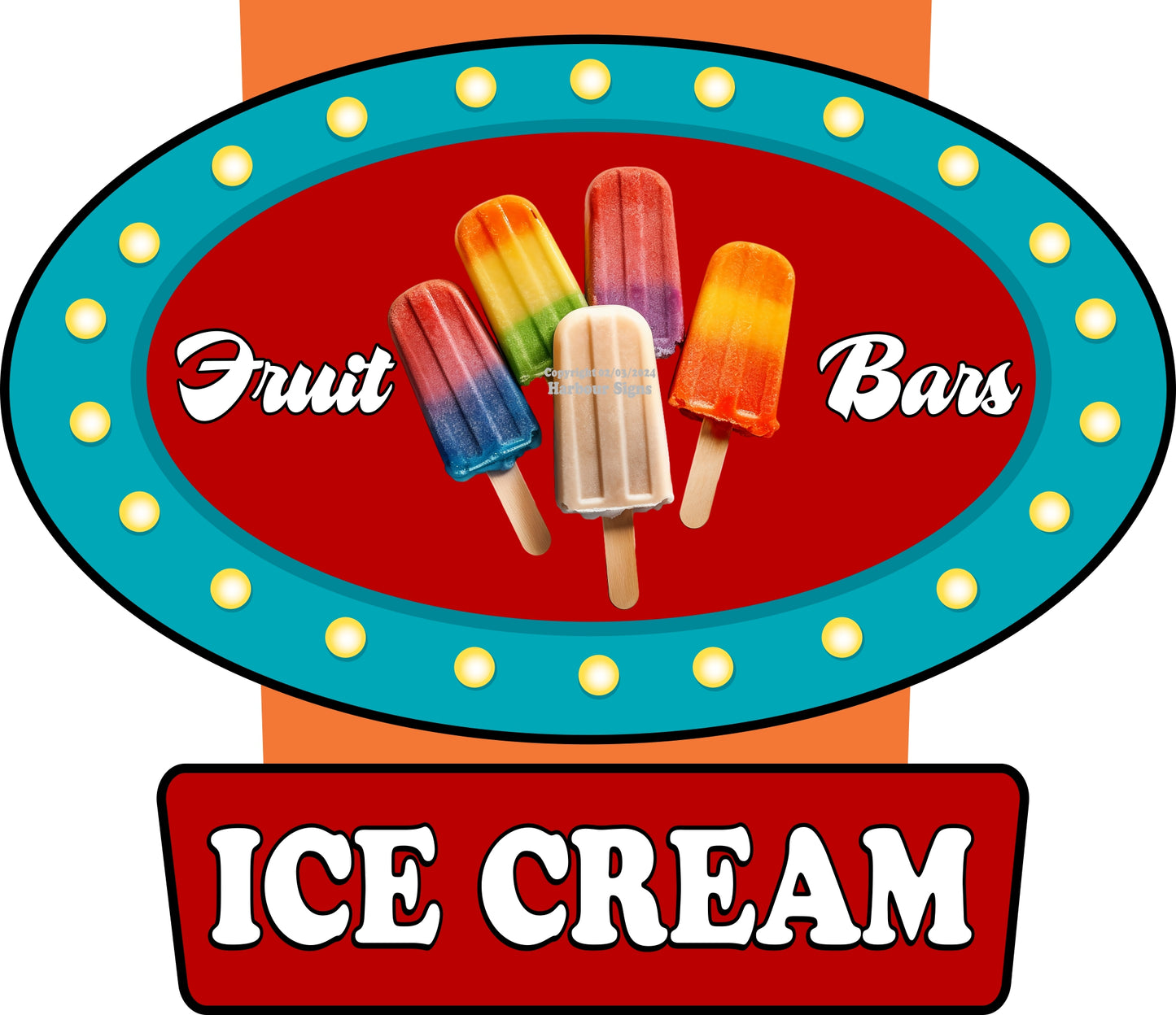 Fruit Bars Ice Cream Decal Food Truck Concession Vinyl Sticker v