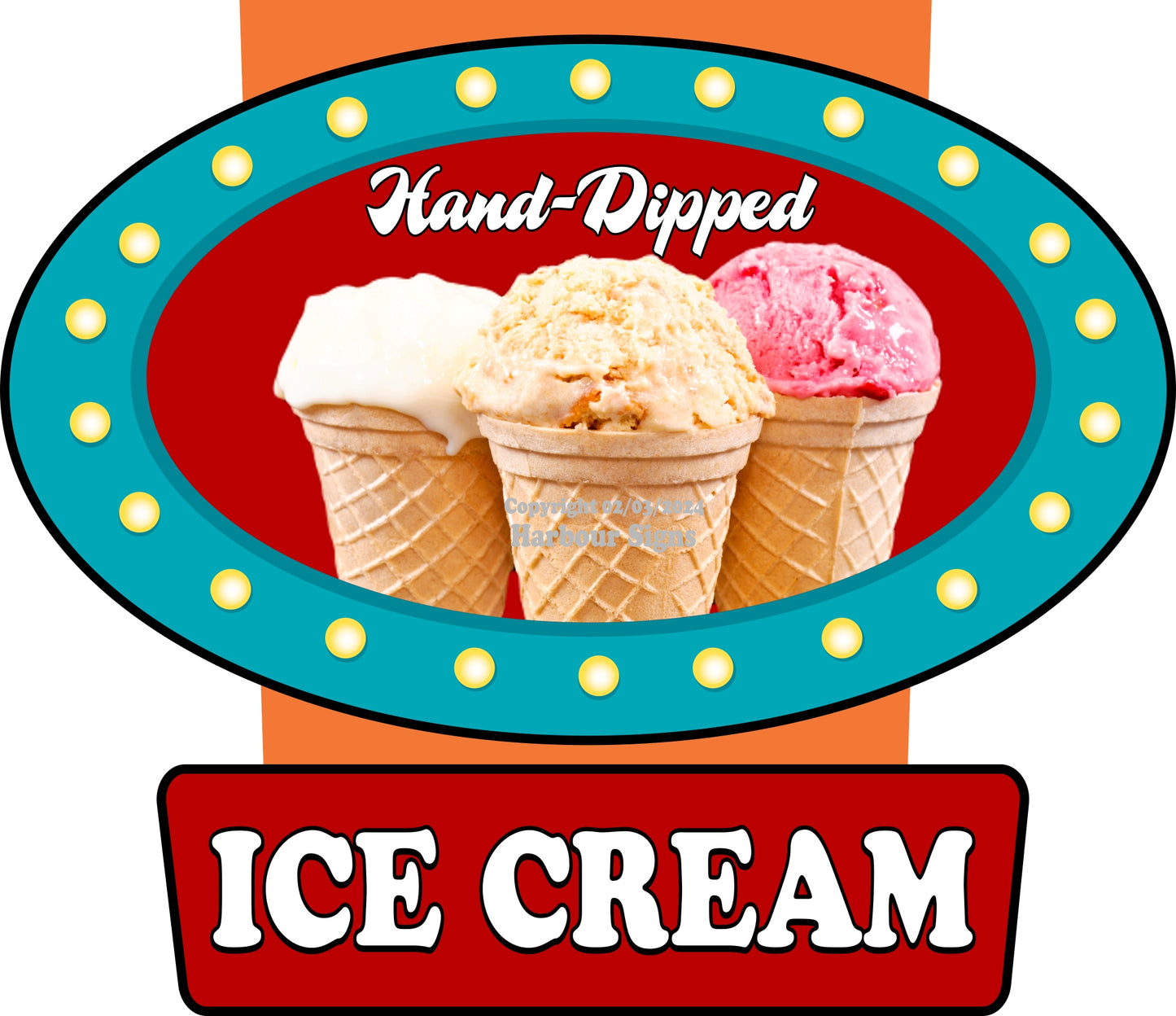 Hand Dipped Ice Cream Decals Food Truck Concession Vinyl Sticker v