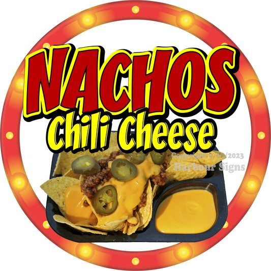 Nachos Chili Cheese Decal Food Truck Concession Vinyl Sticker c2