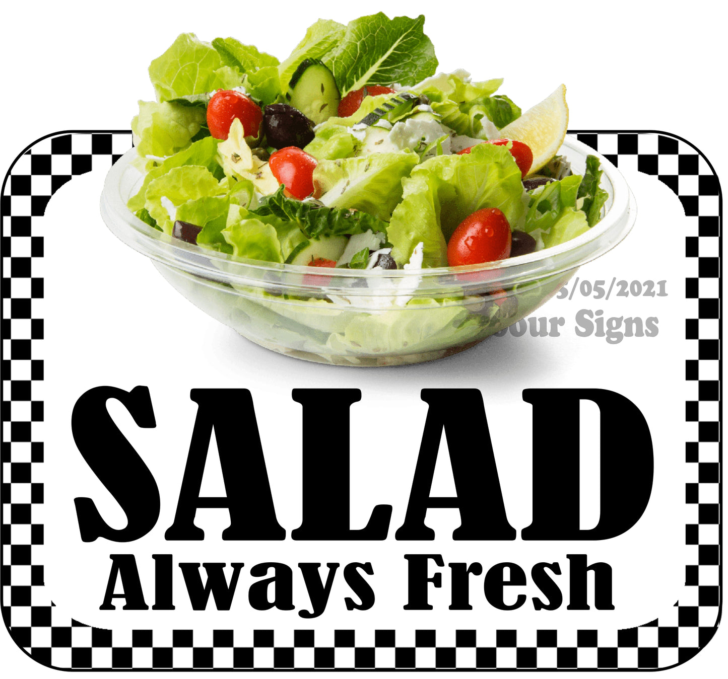 Salad Always Fresh Decal Food Truck Concession Vinyl Sticker bw