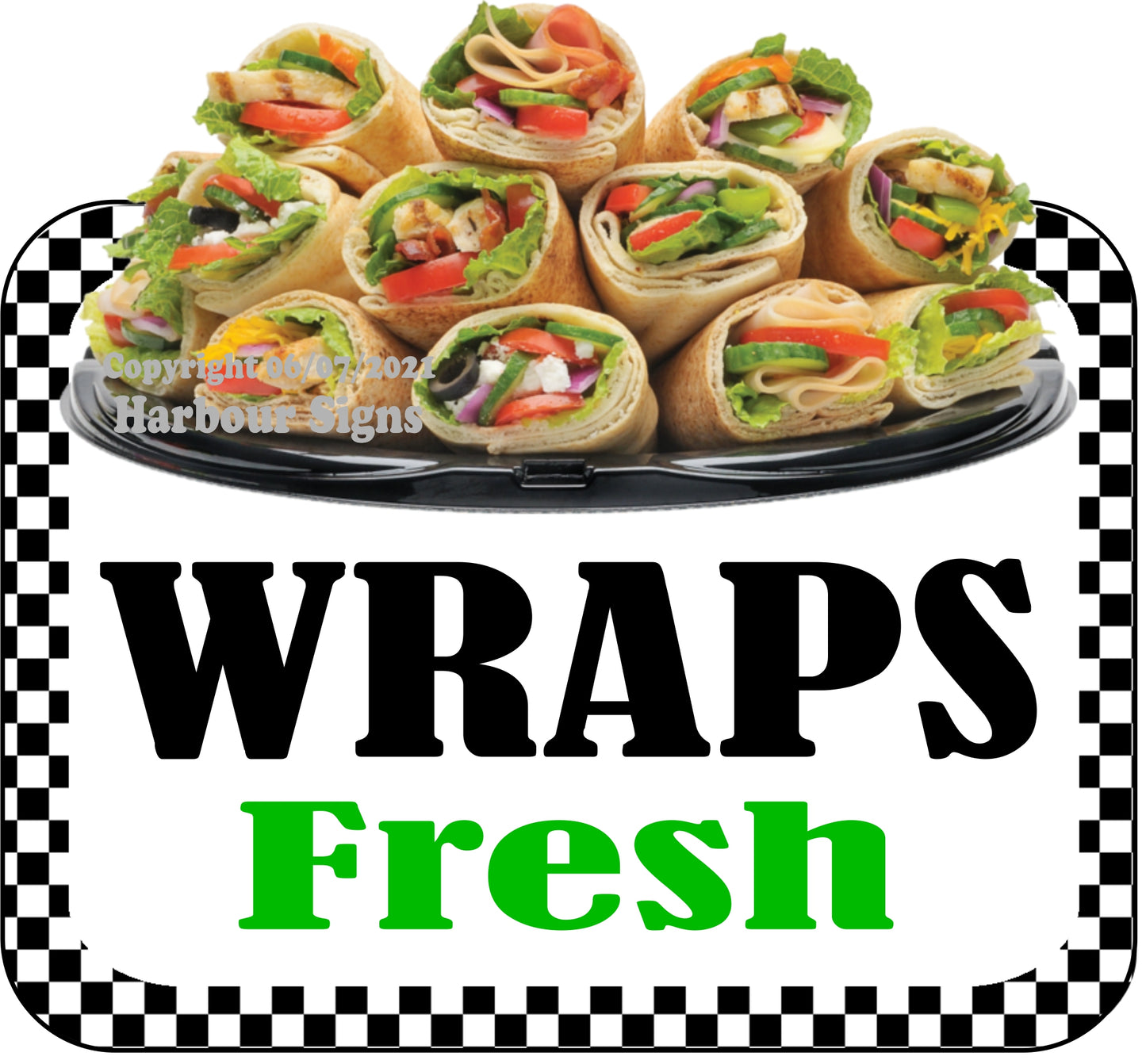 Wraps Fresh Decal Food Truck Concession Vinyl Sticker bw
